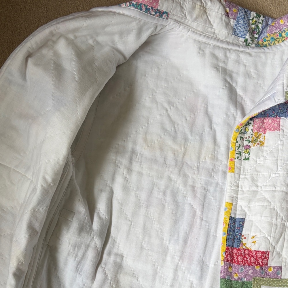 Handmade Feedsack Quilted Long Coat - Picture 3 of 6